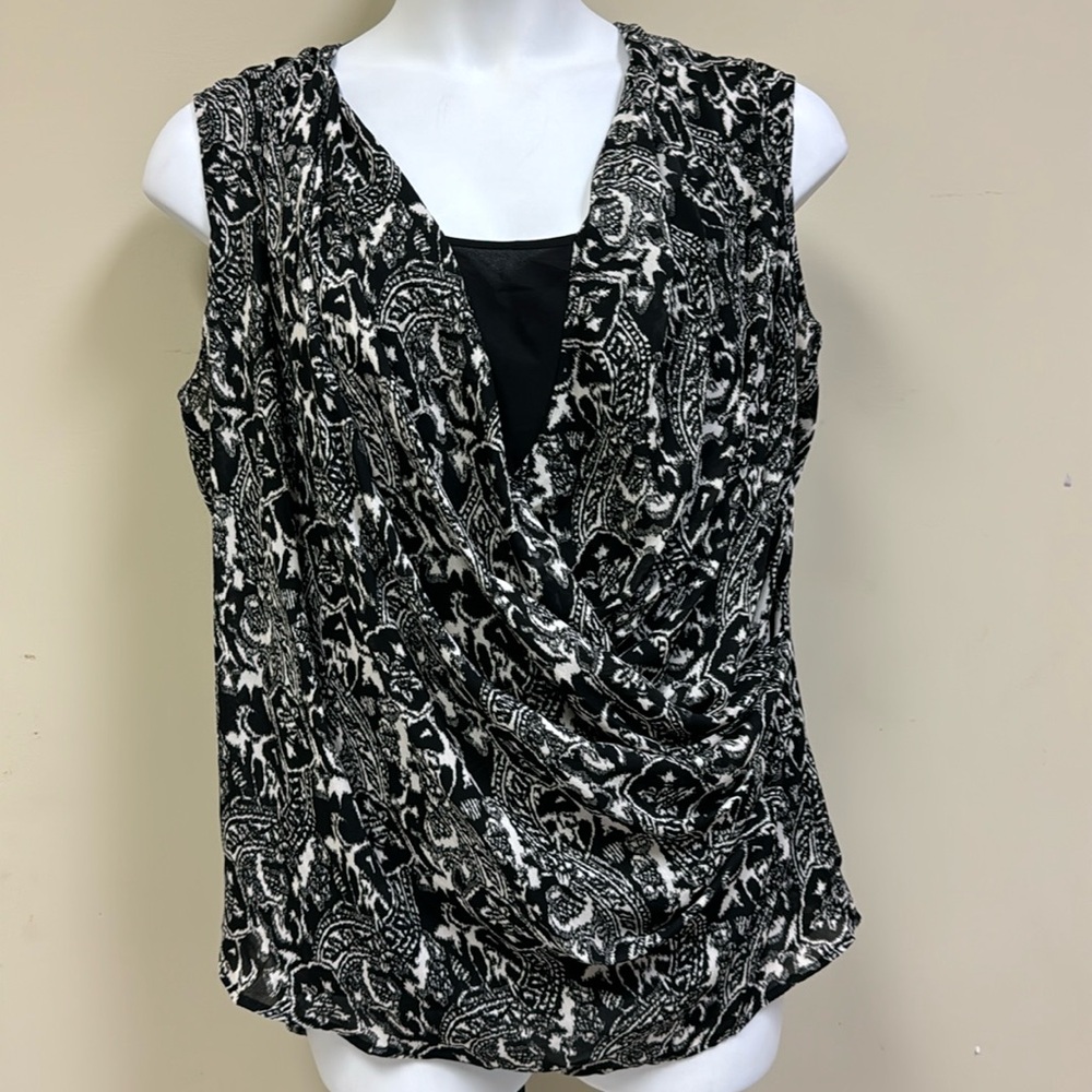 Plus size Talbots faux wrap blouse
